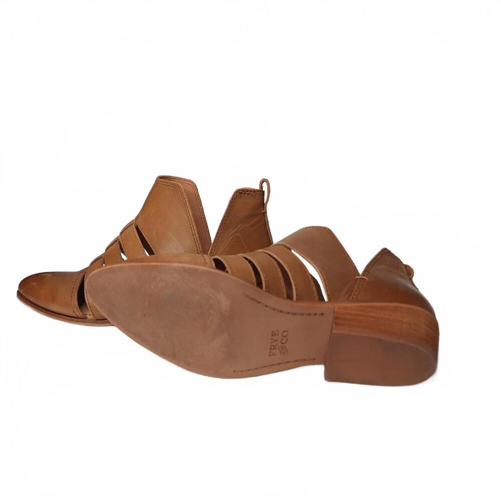 Frye and Co Cutout Brown Leather Ankle Booties Size 6.5M - Picture 5 of 6